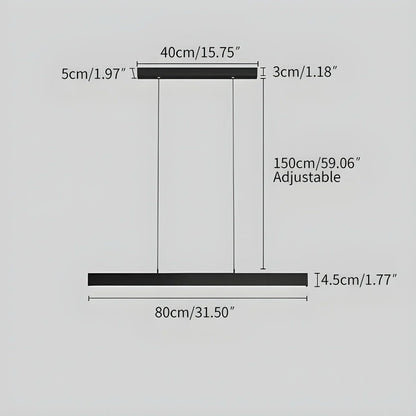 Lineaire hanglamp LED aluminium zwart kookeiland eettafel kantoor moderne plafondverlichting minimalistische hanglamp