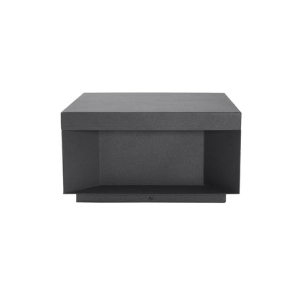 Buiten Tuinlamp Vierkant — Waterdicht IP65 Sokkel Verlichting Zwart Metaal & Matglas — 20×20×10 cm / 30×30×15 cm / 40×40×20 cm / 50×50×35 cm — Solarpaneel of Netaansluiting — 3000K/4000K/6000K — Oprit, Terras, Pad & Hek