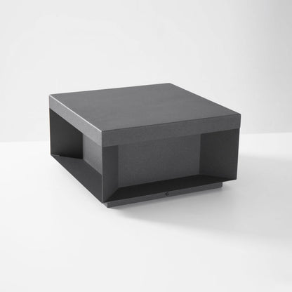 Buiten Tuinlamp Vierkant — Waterdicht IP65 Sokkel Verlichting Zwart Metaal & Matglas — 20×20×10 cm / 30×30×15 cm / 40×40×20 cm / 50×50×35 cm — Solarpaneel of Netaansluiting — 3000K/4000K/6000K — Oprit, Terras, Pad & Hek