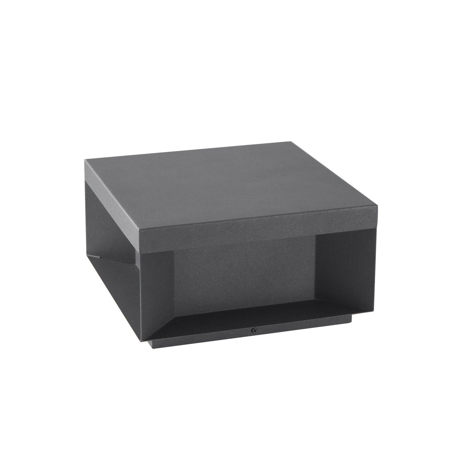 Buiten Tuinlamp Vierkant — Waterdicht IP65 Sokkel Verlichting Zwart Metaal & Matglas — 20×20×10 cm / 30×30×15 cm / 40×40×20 cm / 50×50×35 cm — Solarpaneel of Netaansluiting — 3000K/4000K/6000K — Oprit, Terras, Pad & Hek