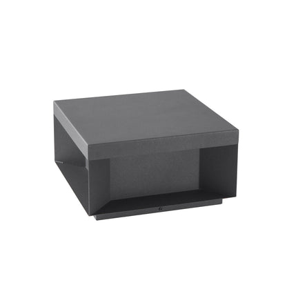 Buiten Tuinlamp Vierkant — Waterdicht IP65 Sokkel Verlichting Zwart Metaal & Matglas — 20×20×10 cm / 30×30×15 cm / 40×40×20 cm / 50×50×35 cm — Solarpaneel of Netaansluiting — 3000K/4000K/6000K — Oprit, Terras, Pad & Hek