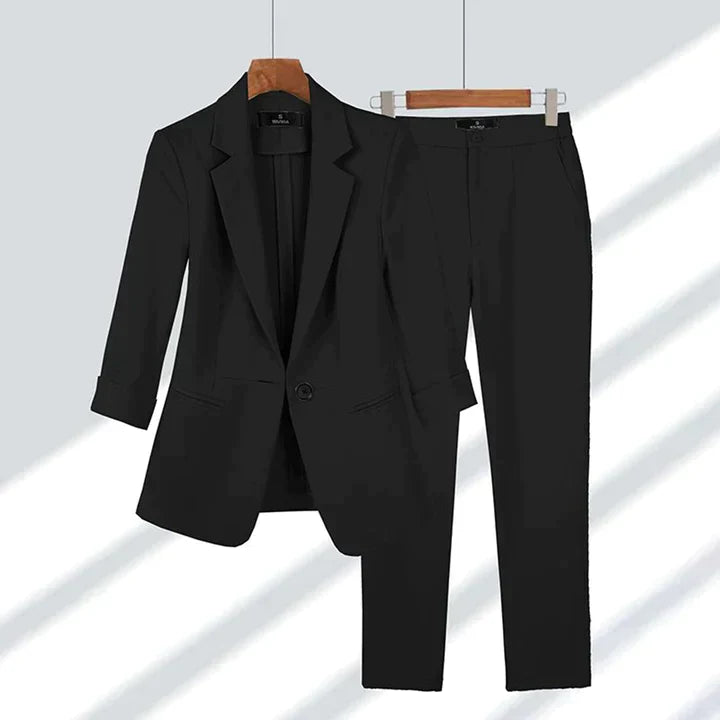 Damesset met Broche en Oorbellen Zilverkleurig Elegant