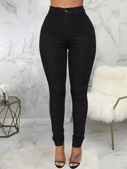 Hoge Taille Jeans Dames Elastisch Comfortabel