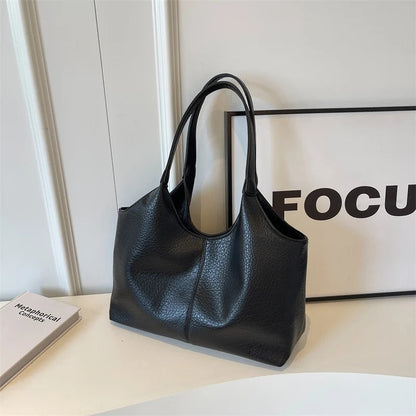 Vegan Schoudertas Dames Leren Look Ruim Tote Tas