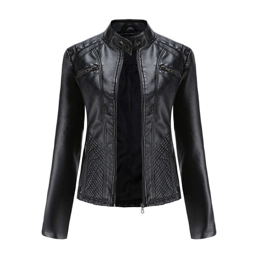 Dames Leren Jas Elegante Klassieke Stijl - StudioMarella