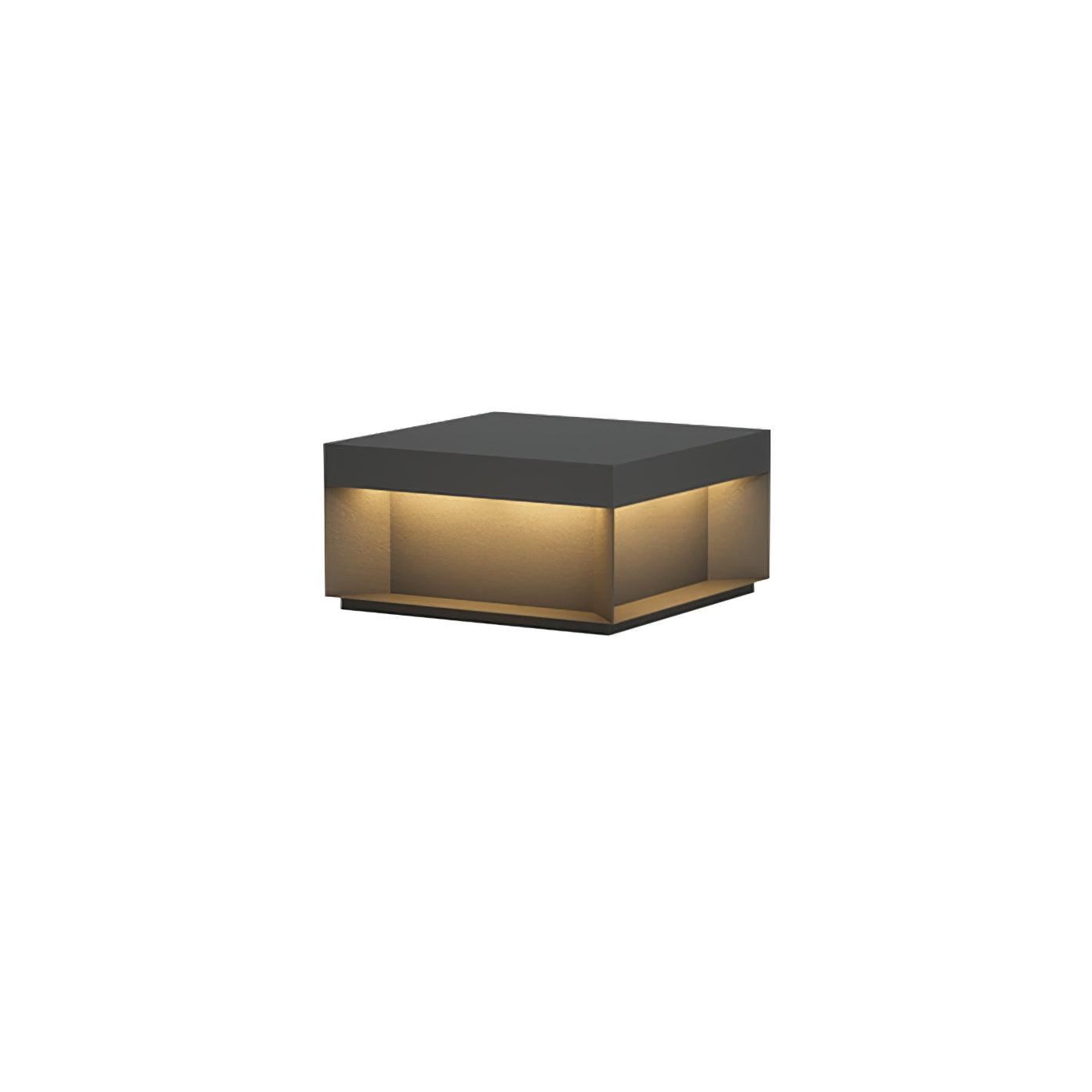 Buiten Tuinlamp Vierkant — Waterdicht IP65 Sokkel Verlichting Zwart Metaal & Matglas — 20×20×10 cm / 30×30×15 cm / 40×40×20 cm / 50×50×35 cm — Solarpaneel of Netaansluiting — 3000K/4000K/6000K — Oprit, Terras, Pad & Hek