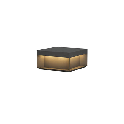 Buiten Tuinlamp Vierkant — Waterdicht IP65 Sokkel Verlichting Zwart Metaal & Matglas — 20×20×10 cm / 30×30×15 cm / 40×40×20 cm / 50×50×35 cm — Solarpaneel of Netaansluiting — 3000K/4000K/6000K — Oprit, Terras, Pad & Hek