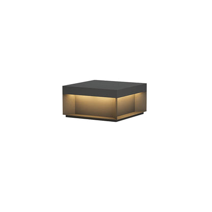 Buiten Tuinlamp Vierkant — Waterdicht IP65 Sokkel Verlichting Zwart Metaal & Matglas — 20×20×10 cm / 30×30×15 cm / 40×40×20 cm / 50×50×35 cm — Solarpaneel of Netaansluiting — 3000K/4000K/6000K — Oprit, Terras, Pad & Hek