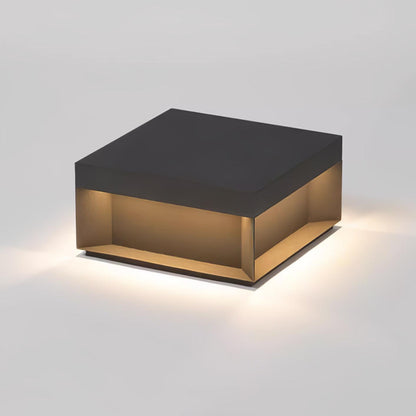 Buiten Tuinlamp Vierkant — Waterdicht IP65 Sokkel Verlichting Zwart Metaal & Matglas — 20×20×10 cm / 30×30×15 cm / 40×40×20 cm / 50×50×35 cm — Solarpaneel of Netaansluiting — 3000K/4000K/6000K — Oprit, Terras, Pad & Hek