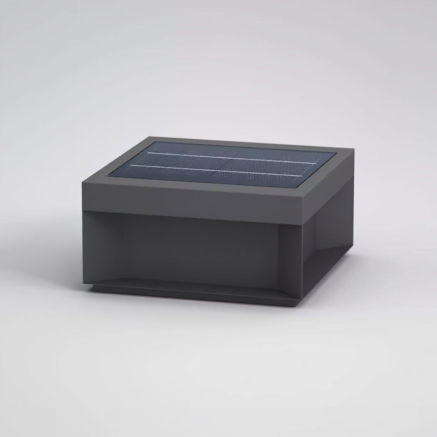 Buiten Tuinlamp Vierkant — Waterdicht IP65 Sokkel Verlichting Zwart Metaal & Matglas — 20×20×10 cm / 30×30×15 cm / 40×40×20 cm / 50×50×35 cm — Solarpaneel of Netaansluiting — 3000K/4000K/6000K — Oprit, Terras, Pad & Hek