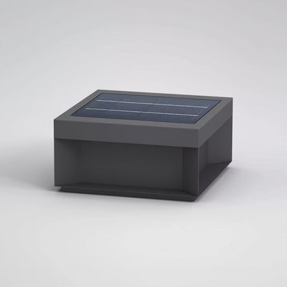 Buiten Tuinlamp Vierkant — Waterdicht IP65 Sokkel Verlichting Zwart Metaal & Matglas — 20×20×10 cm / 30×30×15 cm / 40×40×20 cm / 50×50×35 cm — Solarpaneel of Netaansluiting — 3000K/4000K/6000K — Oprit, Terras, Pad & Hek