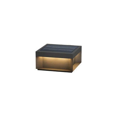 Buiten Tuinlamp Vierkant — Waterdicht IP65 Sokkel Verlichting Zwart Metaal & Matglas — 20×20×10 cm / 30×30×15 cm / 40×40×20 cm / 50×50×35 cm — Solarpaneel of Netaansluiting — 3000K/4000K/6000K — Oprit, Terras, Pad & Hek