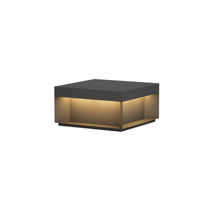 Buiten Tuinlamp Vierkant — Waterdicht IP65 Sokkel Verlichting Zwart Metaal & Matglas — 20×20×10 cm / 30×30×15 cm / 40×40×20 cm / 50×50×35 cm — Solarpaneel of Netaansluiting — 3000K/4000K/6000K — Oprit, Terras, Pad & Hek