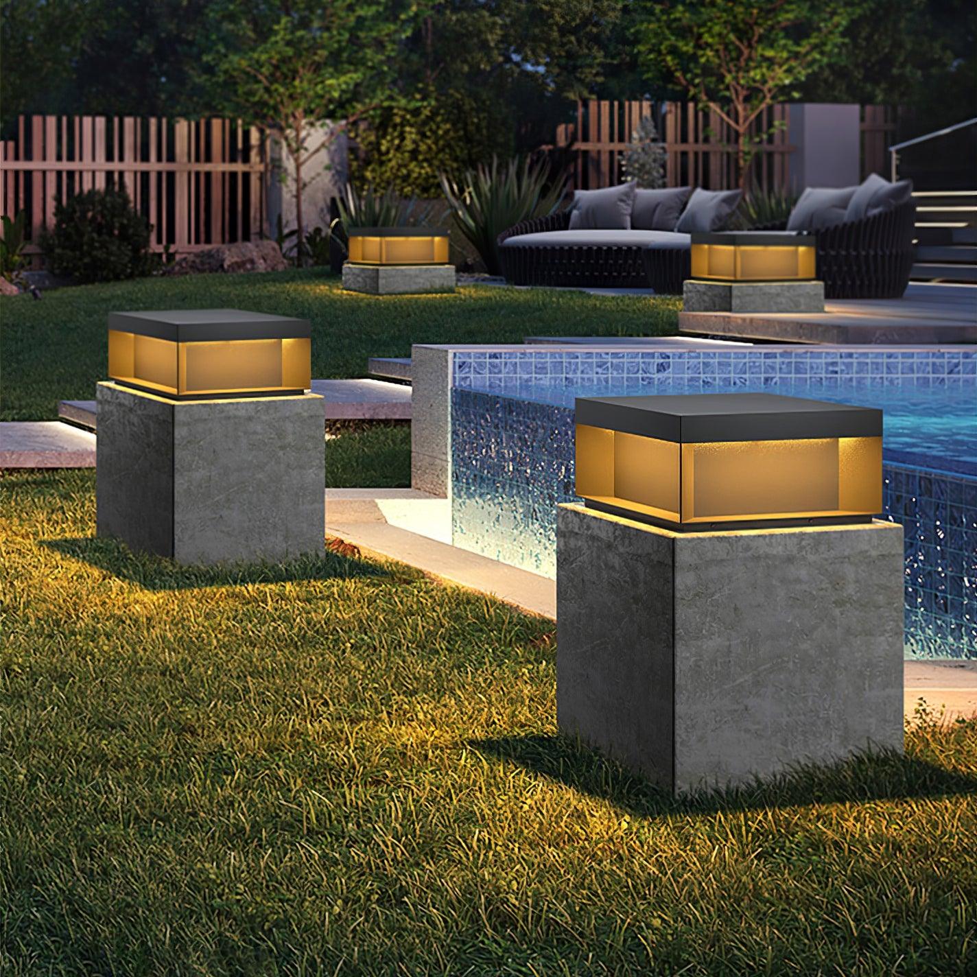 Solar Tuinpaal Verlichting Modern IP65 Zwart Aluminium Wegverlichting Waterdicht voor Tuin Oprit Terras