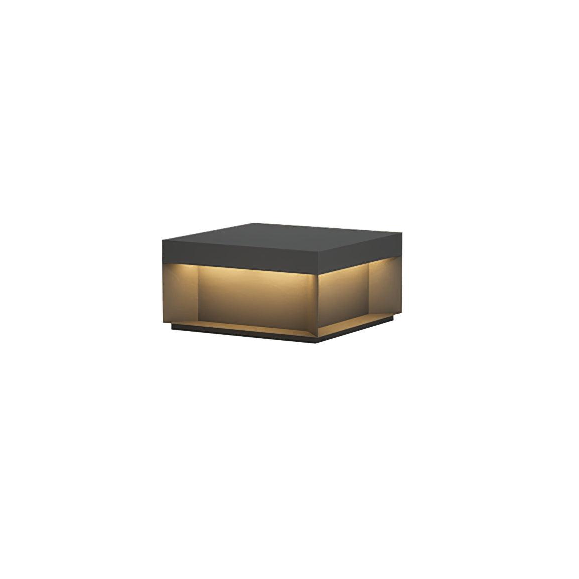 Buiten Tuinlamp Vierkant — Waterdicht IP65 Sokkel Verlichting Zwart Metaal & Matglas — 20×20×10 cm / 30×30×15 cm / 40×40×20 cm / 50×50×35 cm — Solarpaneel of Netaansluiting — 3000K/4000K/6000K — Oprit, Terras, Pad & Hek