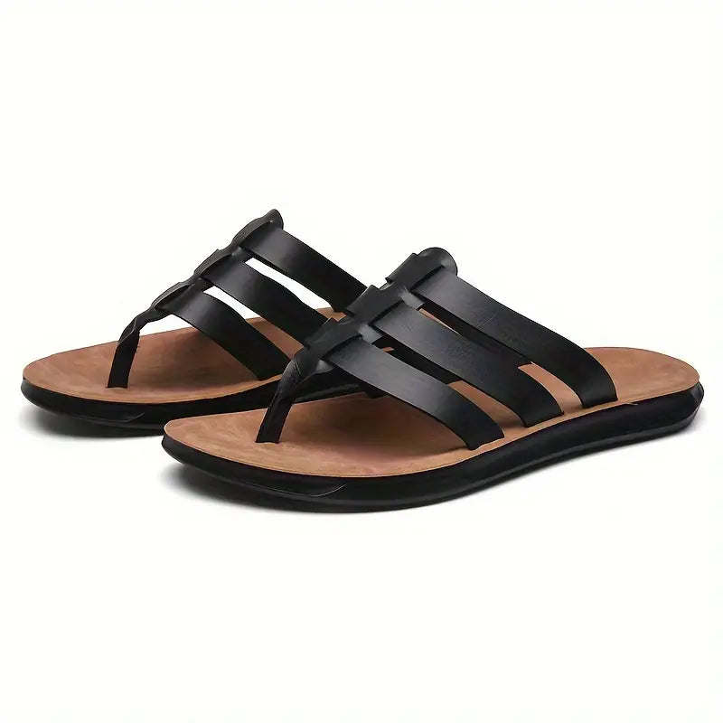 Leren Sandalen Vintage Stijl Ventilerend - StudioMarella