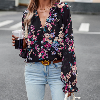 Dames Bloes Zomerjurk Bloemenprint Vrouwelijke Stijl