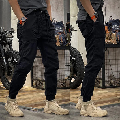 Heren Cargo Broek Ruime Zijzakken Losse Comfortabele Fit