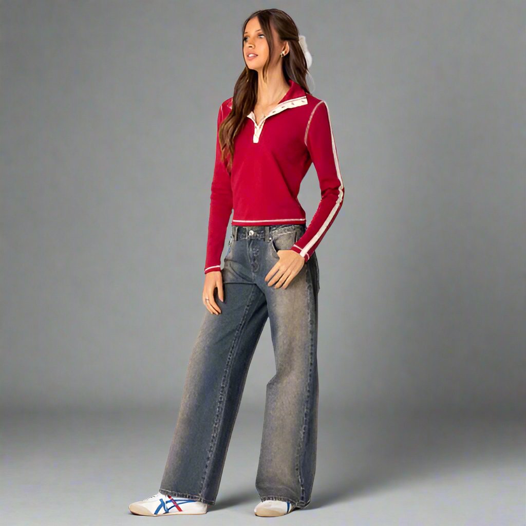 Roxy Low-Rise Jeans Comfortabel Stretch Y2K Stijl