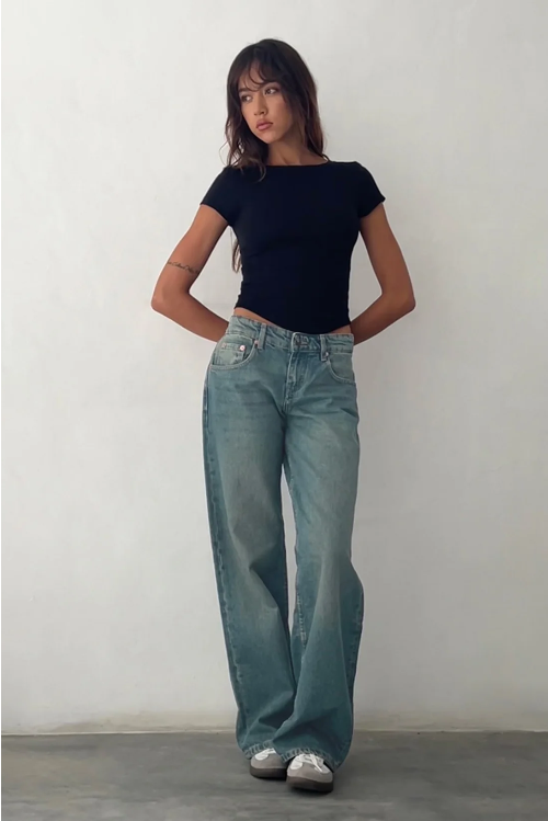 Roxy Low-Rise Jeans Comfortabel Stretch Y2K Stijl