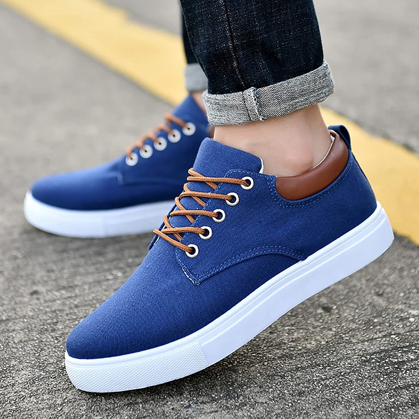 Heren Sneakers Leren Casual Schoenen Zwart Stijlvol