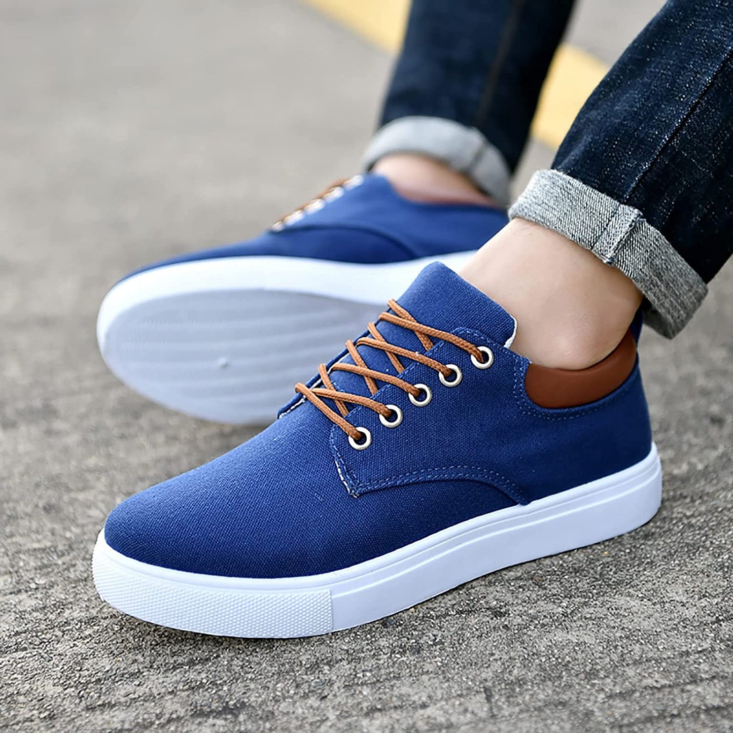 Heren Sneakers Leren Casual Schoenen Zwart Stijlvol