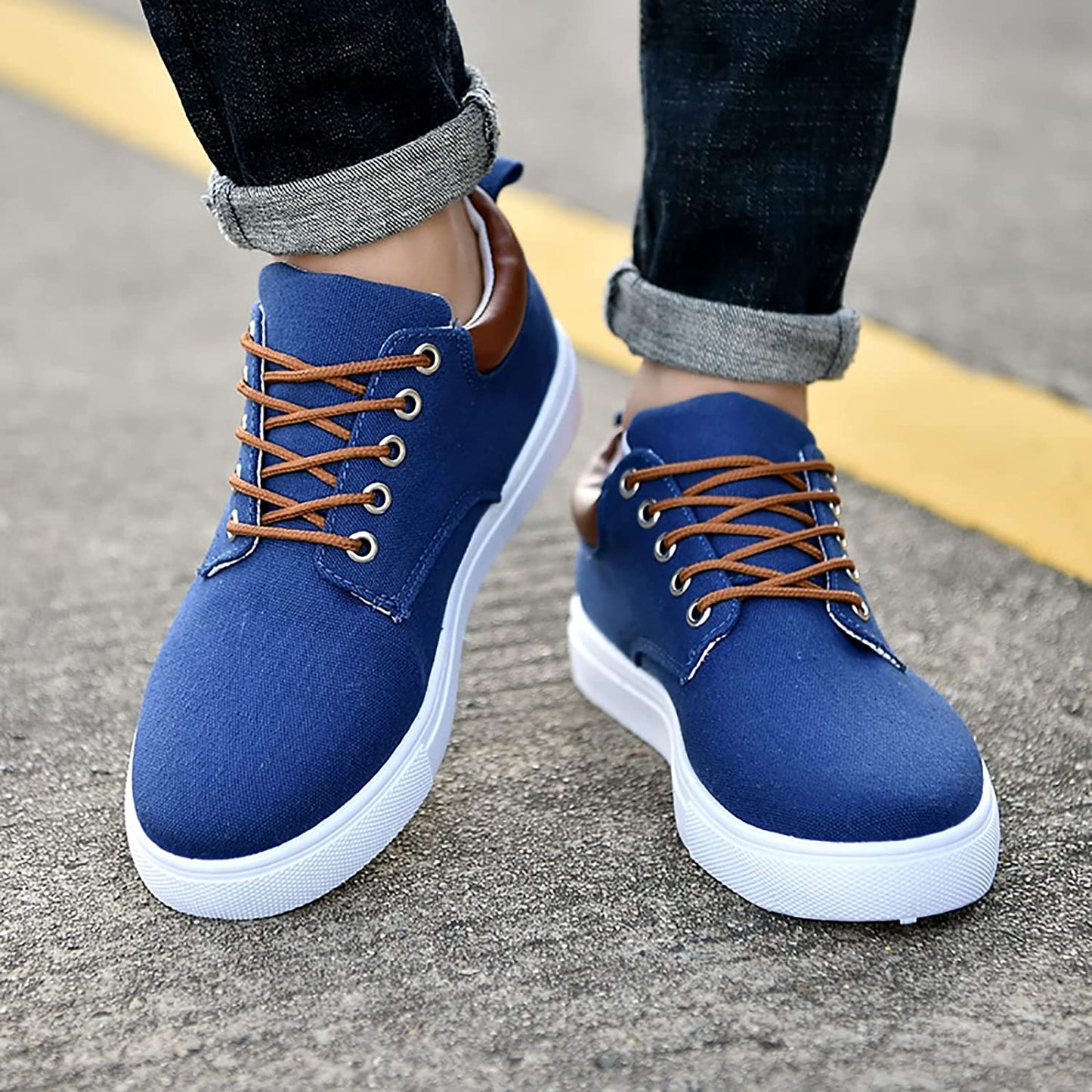 Heren Sneakers Leren Casual Schoenen Zwart Stijlvol