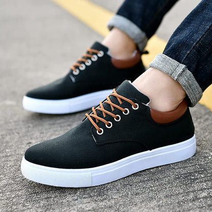 Heren Sneakers Leren Casual Schoenen Zwart Stijlvol