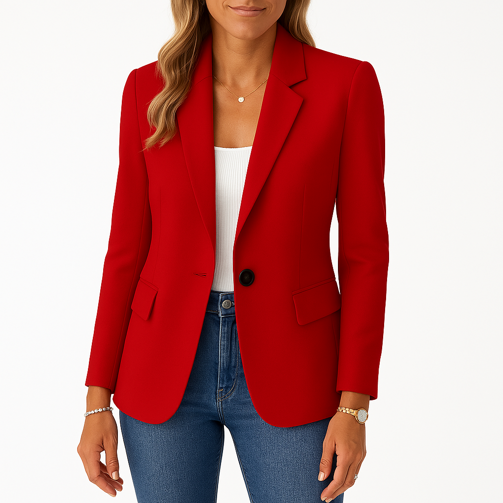 Dames Blazer Klassiek met Twee Knopen en Reverskraag