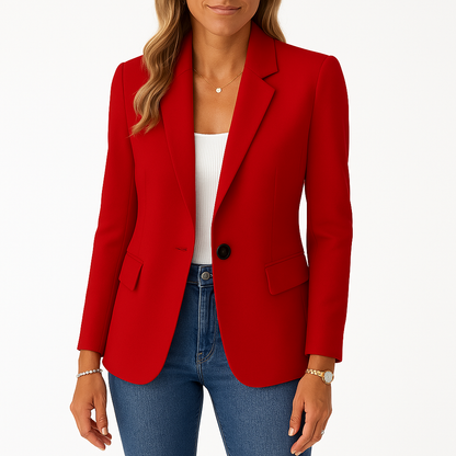 Dames Blazer Klassiek met Twee Knopen en Reverskraag