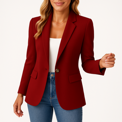 Dames Blazer Klassiek met Twee Knopen en Reverskraag