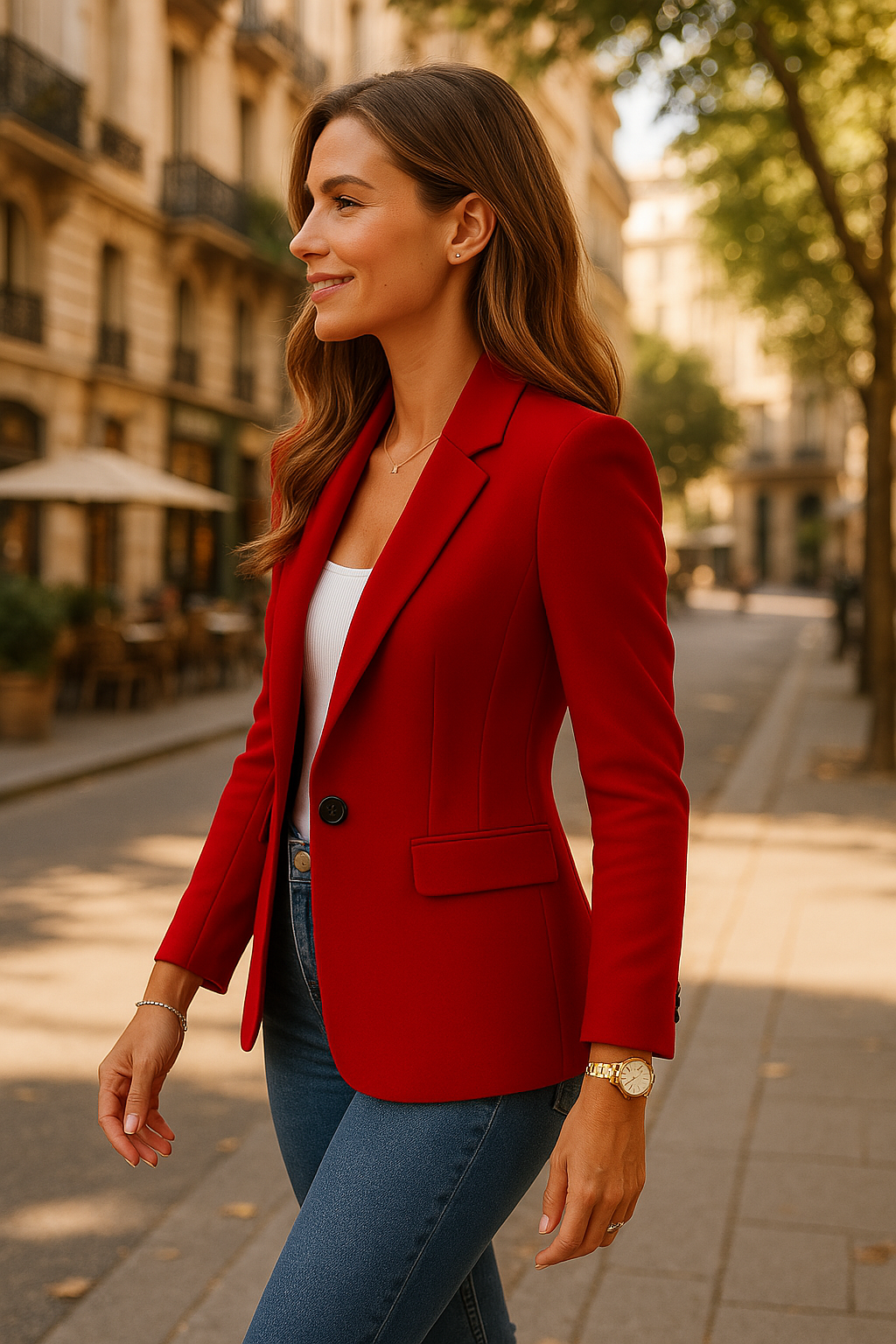 Dames Blazer Klassiek met Twee Knopen en Reverskraag