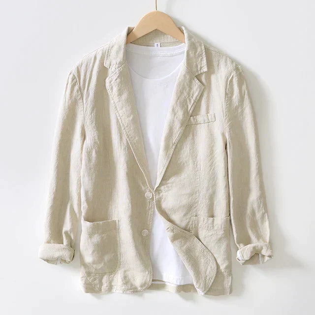 Blazer Heren Opgerolde Mouwen Reverskraag Casual Stijl - StudioMarella