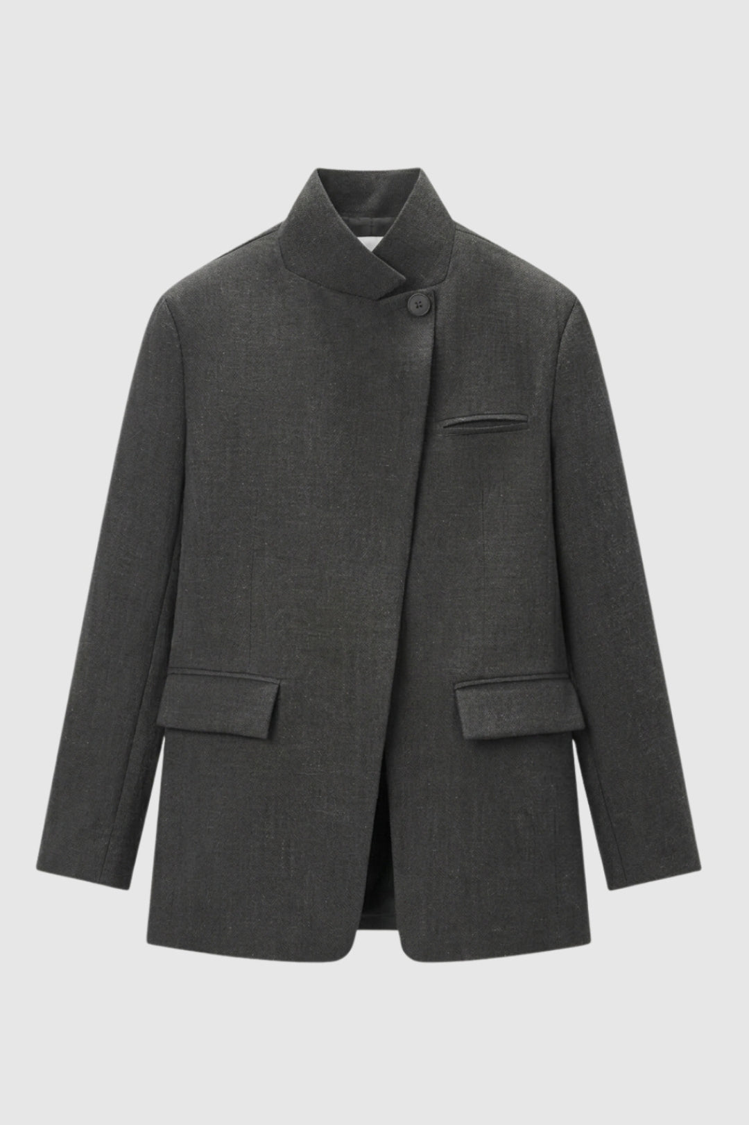 Dames Blazer Oversized Klassieke Snit Met Opstaande Kraag - StudioMarella
