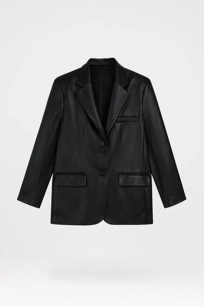 Dames Blazer Oversized Twee Knoops Chique Model