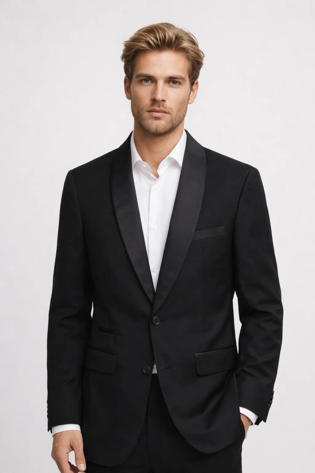 Blazer Heren - Elegant Smokingjasje met Sjaalkraag en Knoopsluiting - StudioMarella