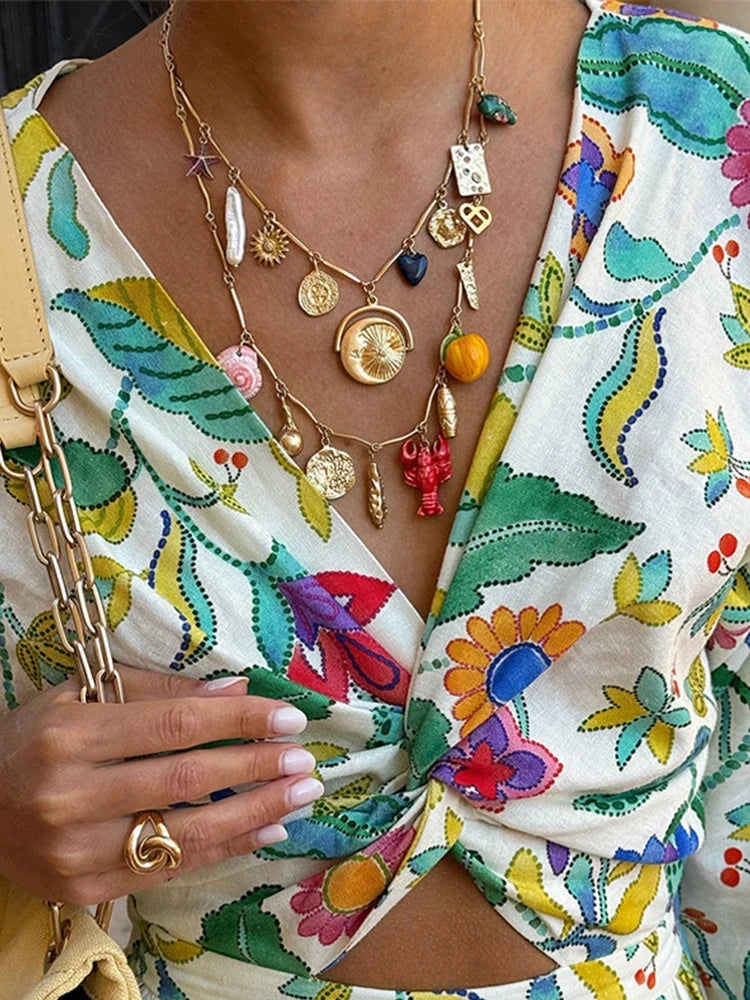 Bloemenprint Maxi Jurk Zomerjurk Vrouw Vrolijk