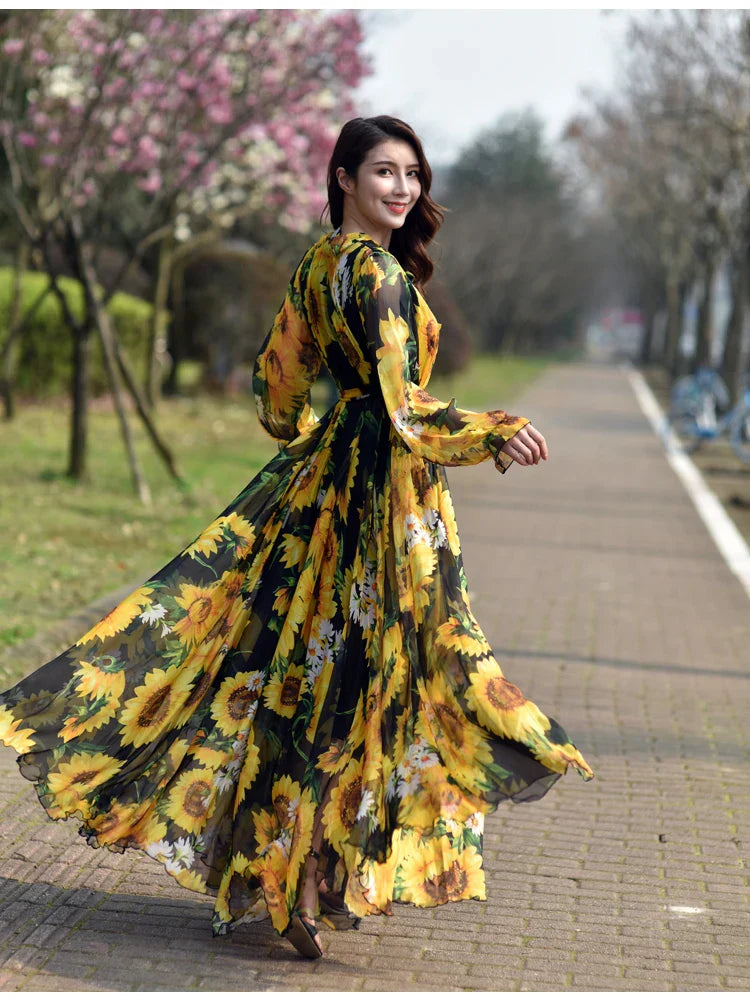 Bloemen Jurk Maxi Zomerjurk Met Gedrukt Print