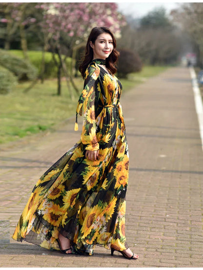 Bloemen Jurk Maxi Zomerjurk Met Gedrukt Print