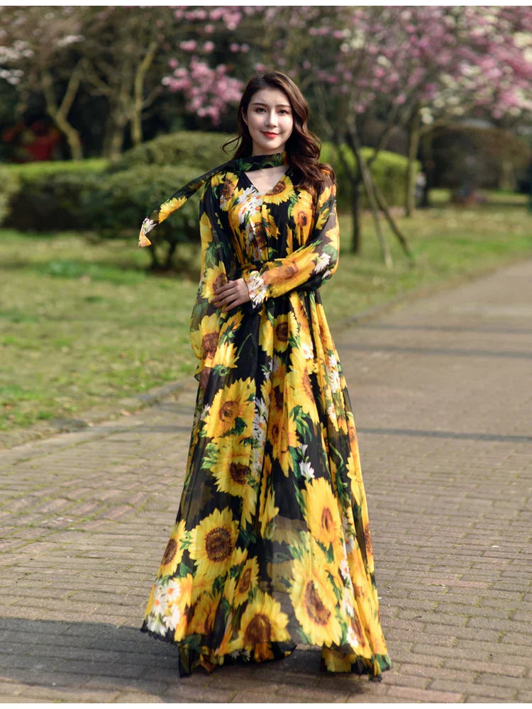 Bloemen Jurk Maxi Zomerjurk Met Gedrukt Print