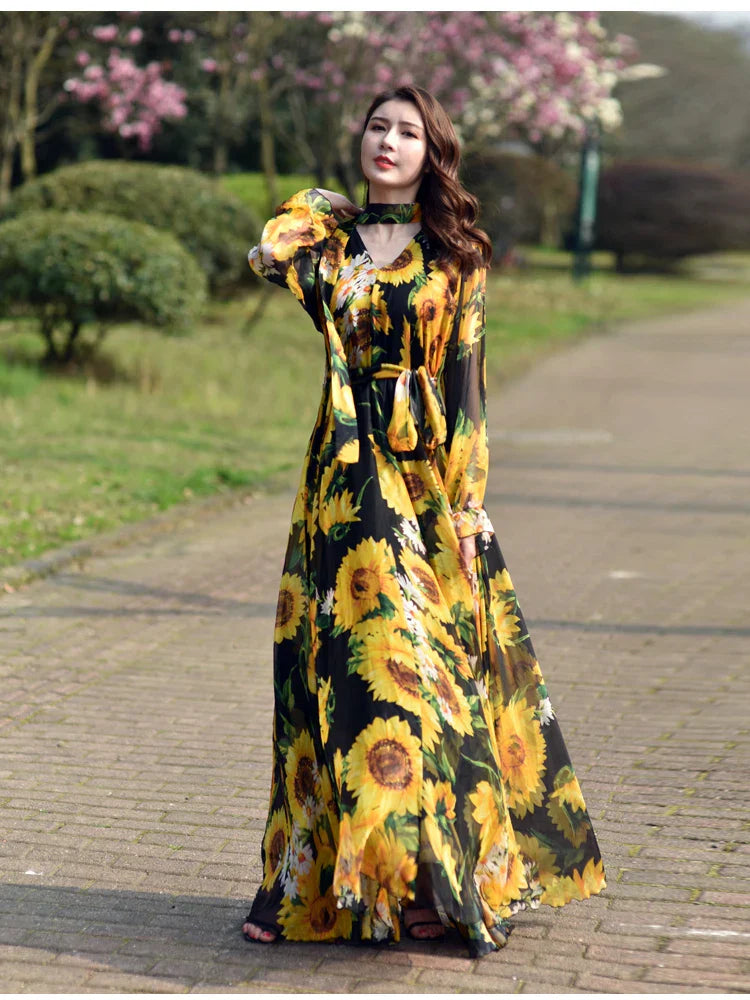 Bloemen Jurk Maxi Zomerjurk Met Gedrukt Print