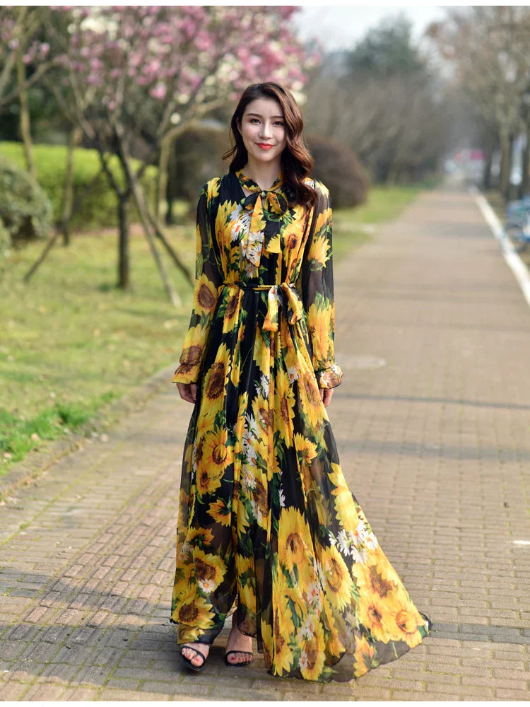 Bloemen Jurk Maxi Zomerjurk Met Gedrukt Print