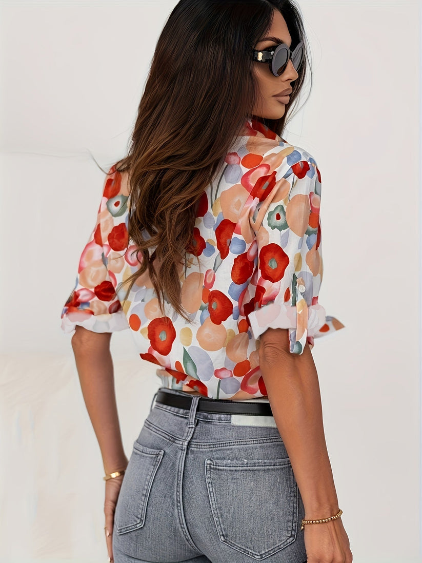 Bloemen Blouse Met Knoopsluiting | Damesmode 2