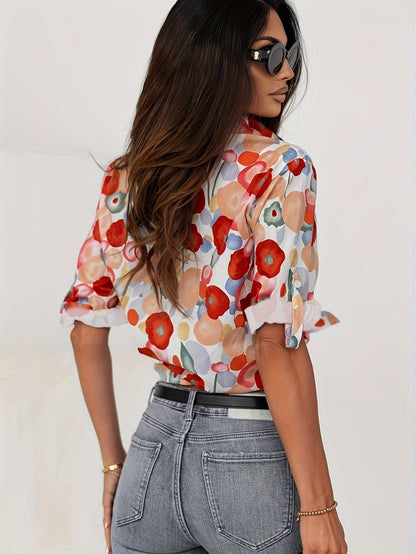 Bloemen Blouse Met Knoopsluiting | Damesmode 2