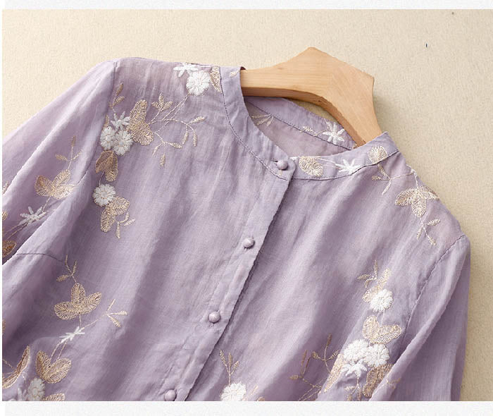 Bloemen Blouse Met Knopen | Damesmode 3/4 Mouwen 7