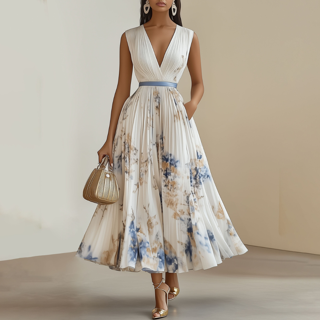 Bloemen Maxi Jurk Plissé Zomerjurk voor Vrouw - StudioMarella