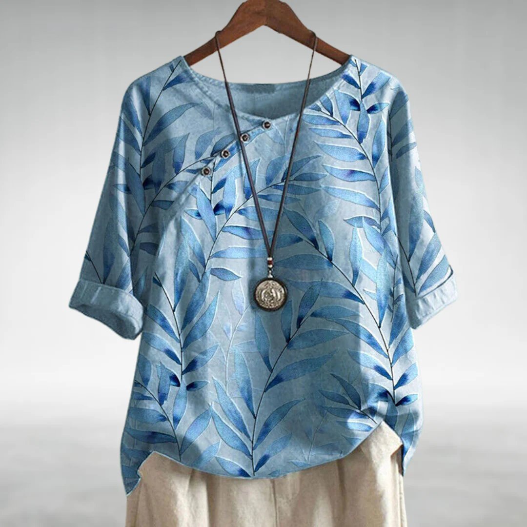 Bloemen Blouse met Knopen Vrouwelijke Stijl - StudioMarella