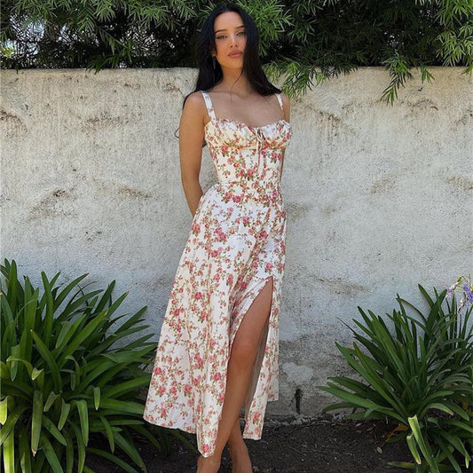 Bloemenjurk Vrouwelijk Bustier Model Zomerjurk - StudioMarella