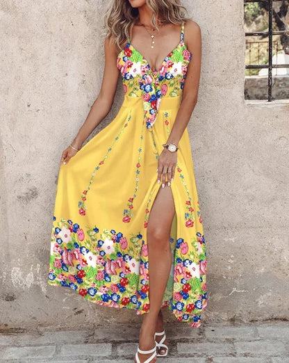 Zomerjurk voor Vrouwen Bloemenprint Elegant Kort