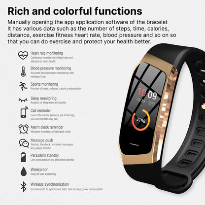 Slimme Fitness Tracker met Hartslagmeter en Bloeddrukfunctie - 24/7 Gezondheidsmonitoring & Sporttracking
